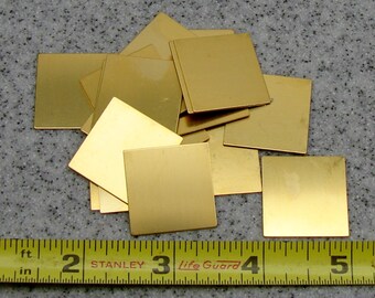 1" Brass Square 24 Gauge Pack of 18