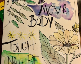 Move Body Touch Nature Watercolor