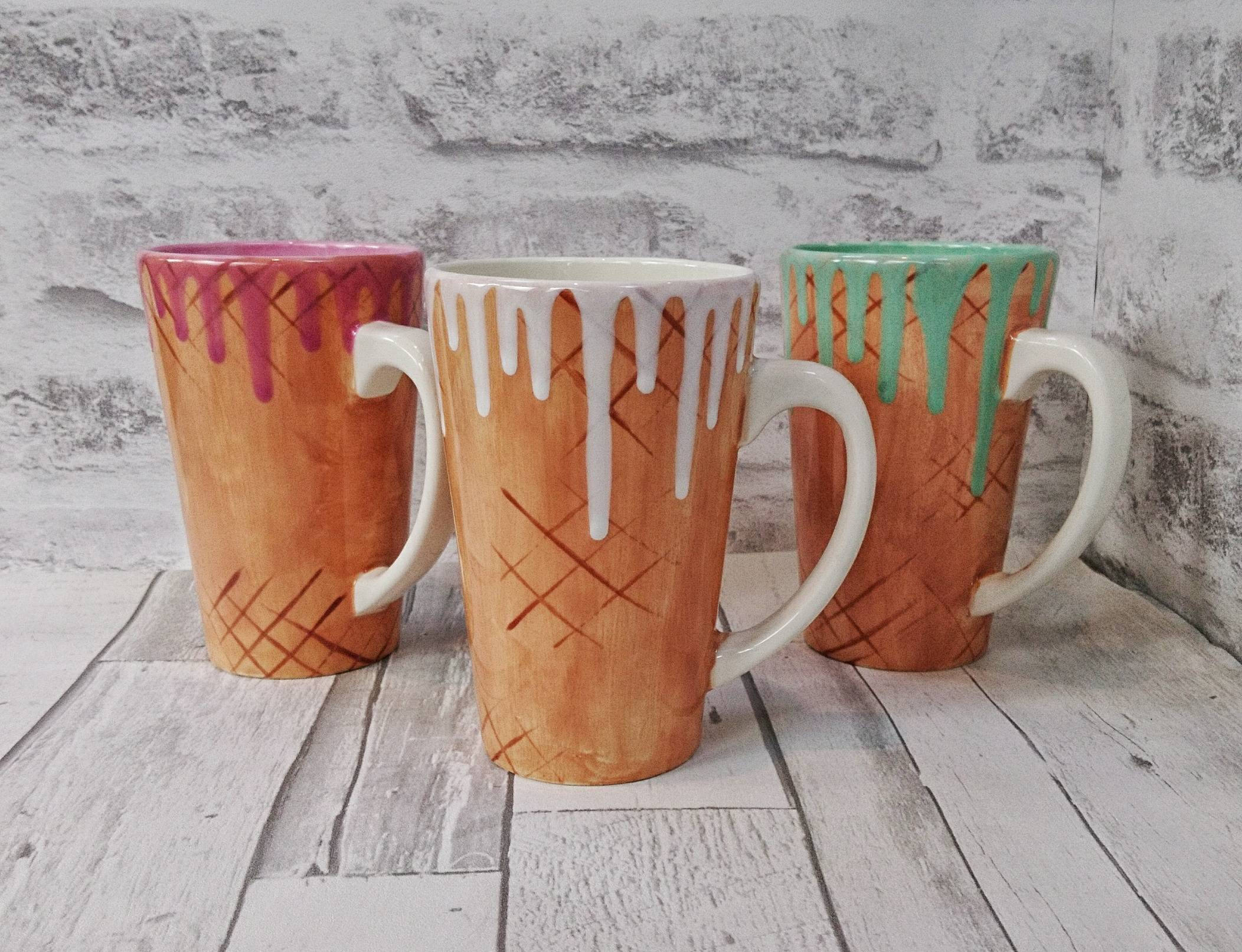Ice Cream Latte Tall Mugs Unique birthday gift hand painted