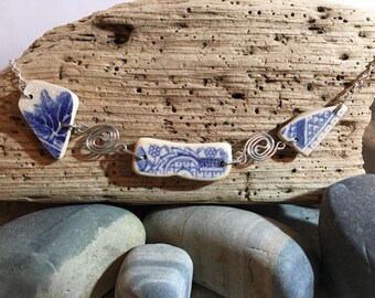 Tumbled pottery necklace