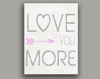 Love You More typography word art home decor