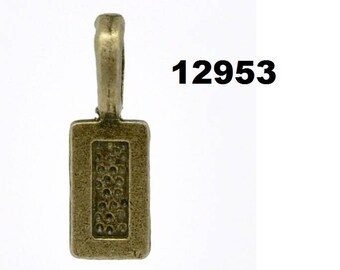 Trailer loops, pendant, pendant, pads, bronze, silver, 21x7mm,