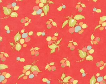 Fig Tree Coney Island Fabric Red Fig Tree Quilt Fabric Red Berry Quilting Fabric By The 1/2 Yard