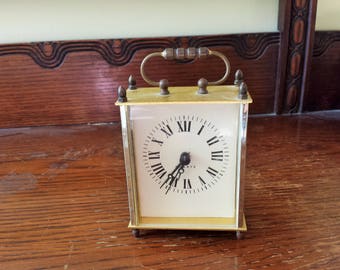 Vintage 1980s Clock / Linden Mantel Clock Fireplace Clock/ 80s Quartz Clock