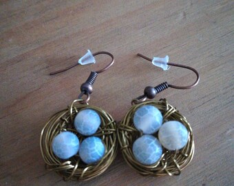Birds nest earrings.