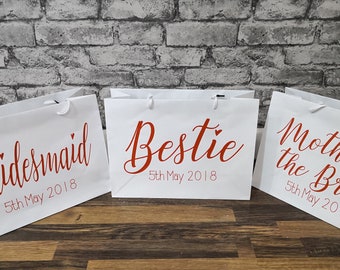 Personalised bridesmaid gifts bags, bridesmaid gifts, gift bags, bridesmaid box, maid of honour gift, large gift bag, bridal party gifts