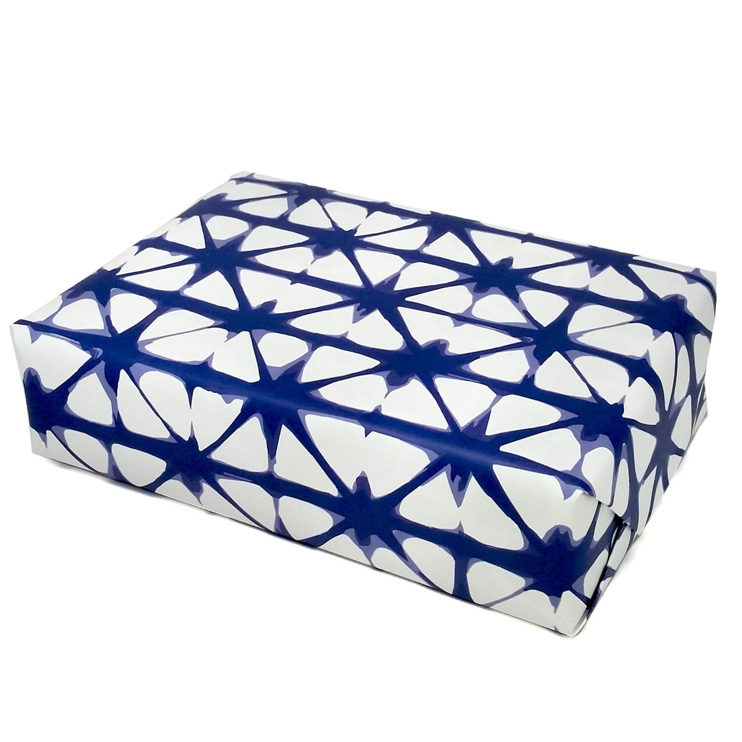 Shibori Gift Wrap Indigo Tie Dye Wrapping Paper Navy Blue