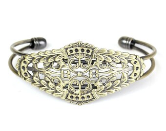 Pack of 2 Copper Bracelet Component with Filigree Base