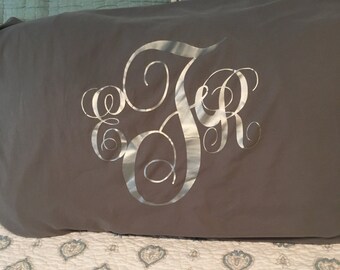 Custom Monogrammed Cotton Pillowcase