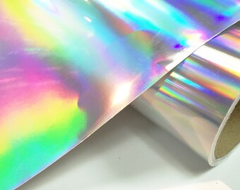 Silver Rainbow Holographic 12 inch x 10 feet, Craft & hobby Cutting Vinyl Film,