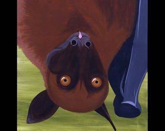 African Flying Fox Bat Original Painting