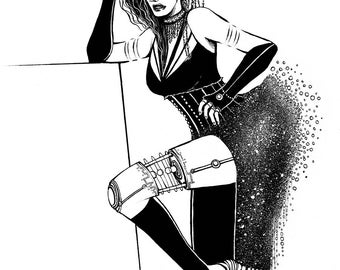 Beads - 9"x12" Original Ink Illustration
