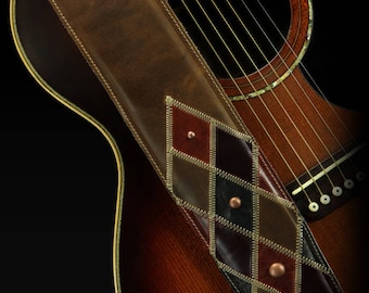 Patchwork Guitar Strap, Guitar Strap Leather: Dundwell Guitar Strap