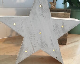 Driftwood whitewashed star