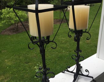 vintage wrought iron candle holders