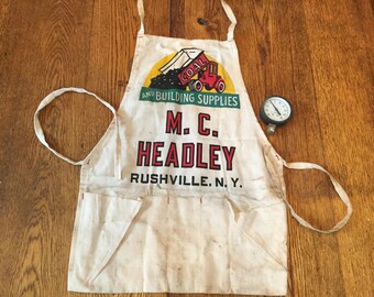 Canvas Apron, Full Apron, Vintage Apron, Hardware Apron, Lumber Apron, Coal Apron