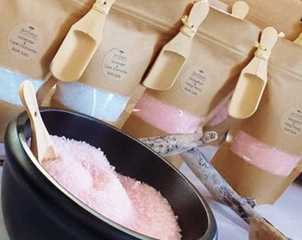 BATH SALTS Aromatherapy, Customized, Relaxing, Soothing, Calming, Anti-Stress, with Pure Essential Oils, Christmas Wrap Option