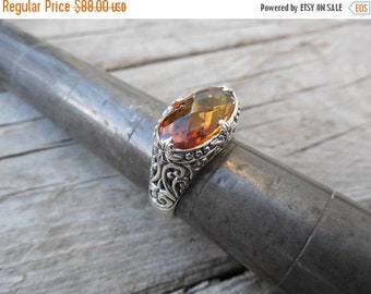 ON SALE Beautiful Madeira citrine ring handmade sterling silver