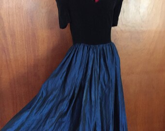 Early 90's, velvet off the shoulder formal gown