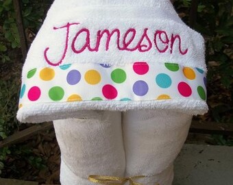 Monogrammed Hooded Baby Towel - Monogram Girls Towel - Monogram Boys towel