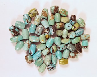Turquoise Barrel beads 20" loose destash
