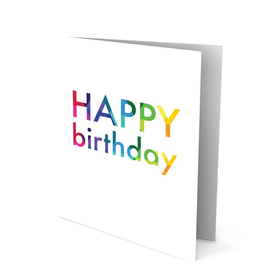 Happy Birthday Greeting Card with Colorful Text