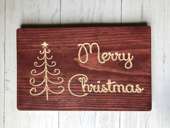 Merry Christmas Merry Christmas Wood Sign Christmas Decor