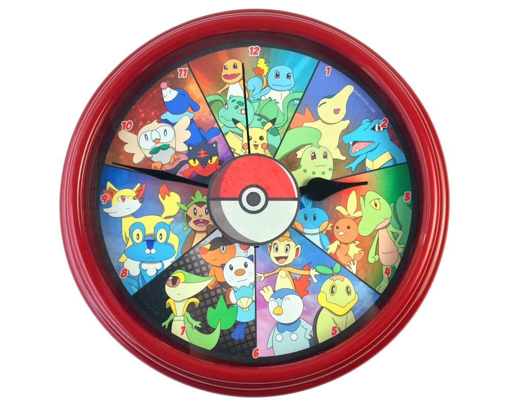 Starter Pokemon 3d Wall Clock Pokemon Clock Pokemon