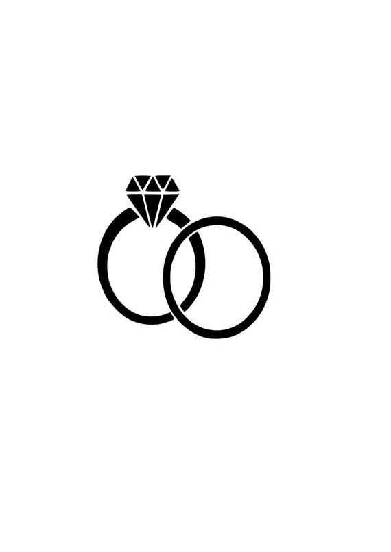 WEDDING rings svg Bride Groom outline SVG Digital Download