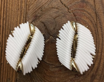 Vintage BSK White Earrings