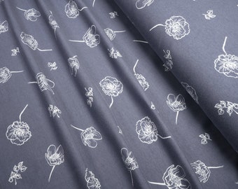 Jersey Poppy gray Cotton Jersey Knit Fabric 0.54yd (0,5m)