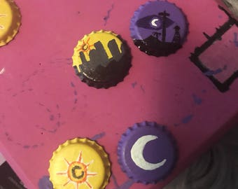Welcome to Nightvale/ Desert Bluffs bottle cap earrings
