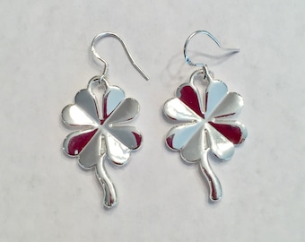 St. Patrick's Day Earrings: Silver tone Shamrock Earrings