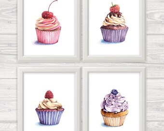 Cupcake drawing | Etsy