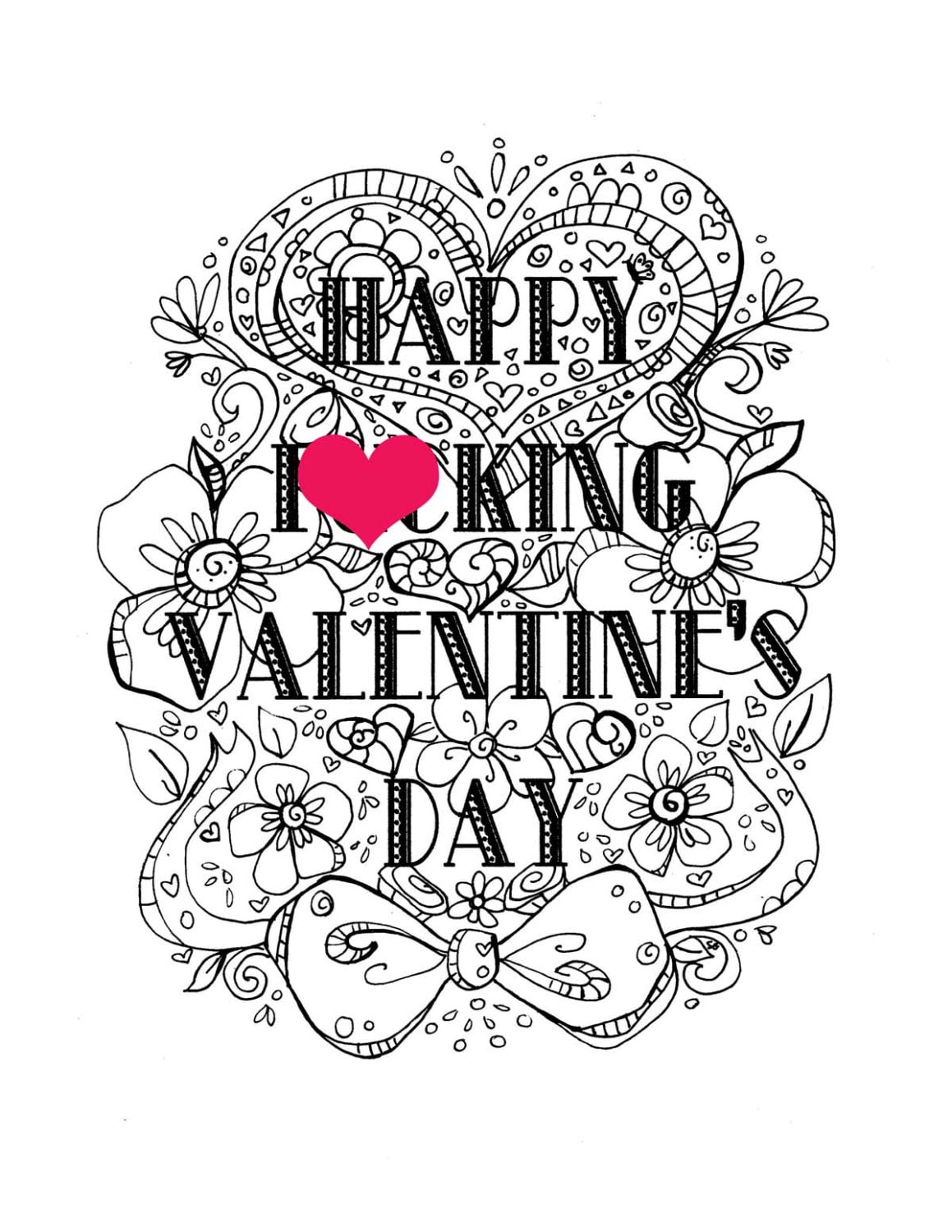 Free Printable Valentines Day Coloring Pages For Cards For Adults
