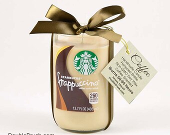 Starbucks Candle Frappuccino Coffee Candle Repurposed Bottle Candle Gift for Coffee Lover Mocha Coffee Vanilla Coffee Kitchen Decor
