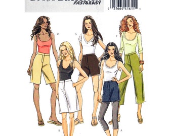 Womens Skirt, Pants, Shorts Pattern Crop Trousers Mini Skirt Butterick 5036 Side Pockets Sewing Pattern Size 8 10 12 14 UNCUT