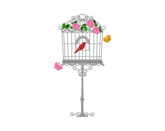 2 embroidery designs on the theme of the bird format 5 x 7