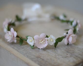Blush flower crown, flower crown, floral halo, floral crown,baby flower crown,bridal crown, maternity crown, flower girl crown, boho wedding