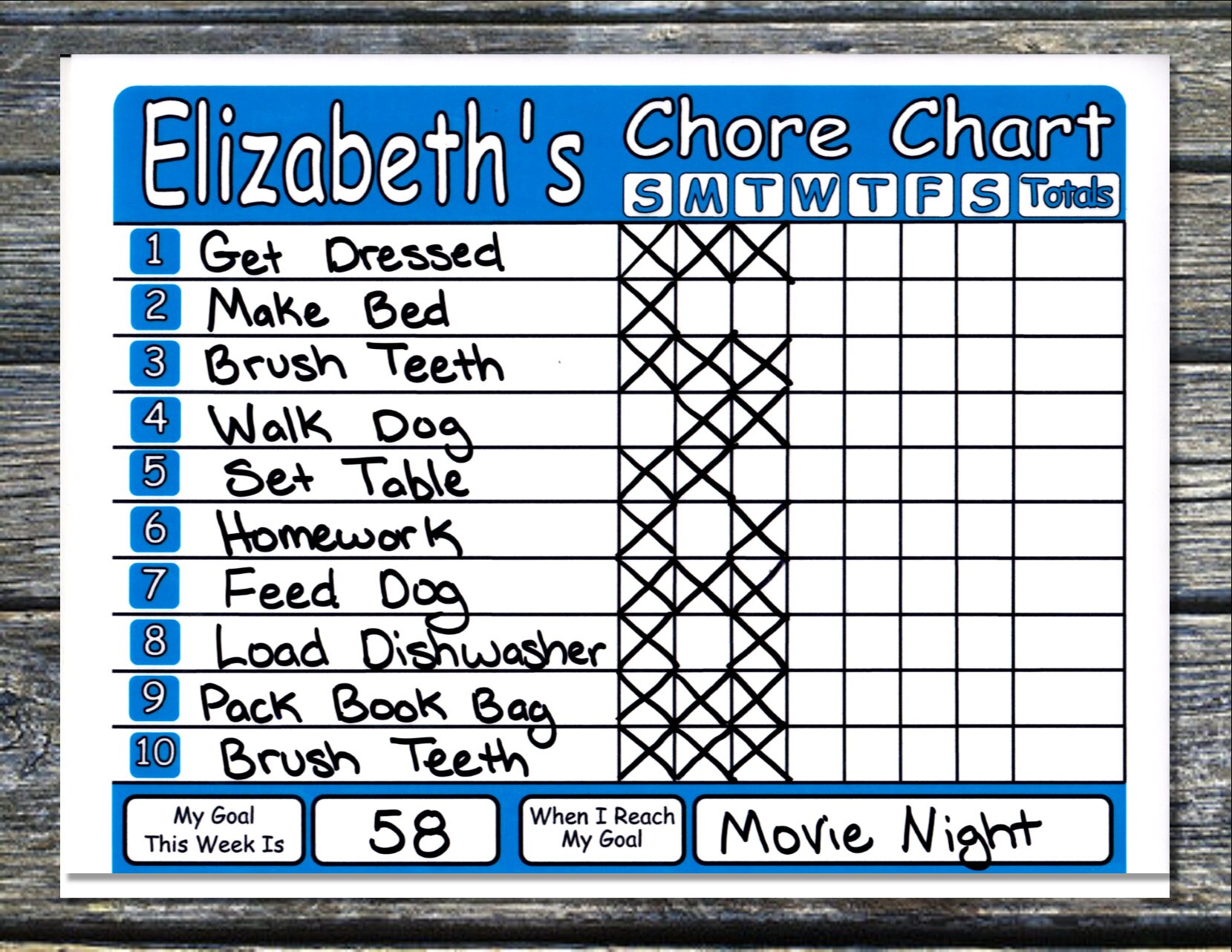 Chore Chart Shipped works like Dry Erase Board Set Chores