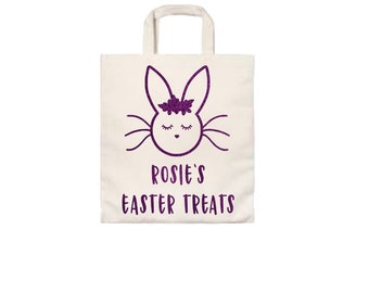 Glittery Easter gift bag, Easter egg bag, easter hunt bag, Easter egg hunt bag, personalised