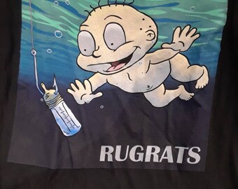 Rugrats Nirvana romper pre-order, 90s kid romper, kids grunge clothes, trendy kids romper, summer clothes, Nirvana kids romper, rad clothes