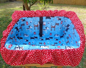 Pet Shopping Cart Cover"Doggies on Blue " Ready to Ship