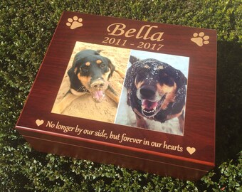 Dog Memory Box, Pet Memorial Keepsake Box, Pet Urn, Dog Urn, Personalized Dog Toy Box, Treat Container, Cat Memorial, In Loving Memory Photo