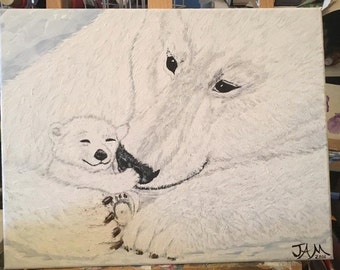 Polar Love - Acrylic Canvas Painting