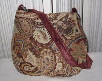 Paisley shoulder Mesenger bag, Gypsy Bag, Hippie Bag, Boho Bag, tote bag, carpet bag