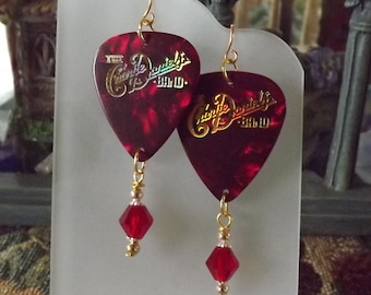 Red and Gold Charlie Daniels Band Earrings