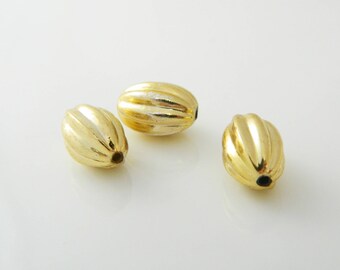Golden olive bead 15mm x 3 (l209)