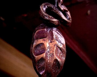 Hand Forged Steel Leaf Necklace