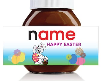 Personalised Easter Themed Label for 750g Nutella Jar!